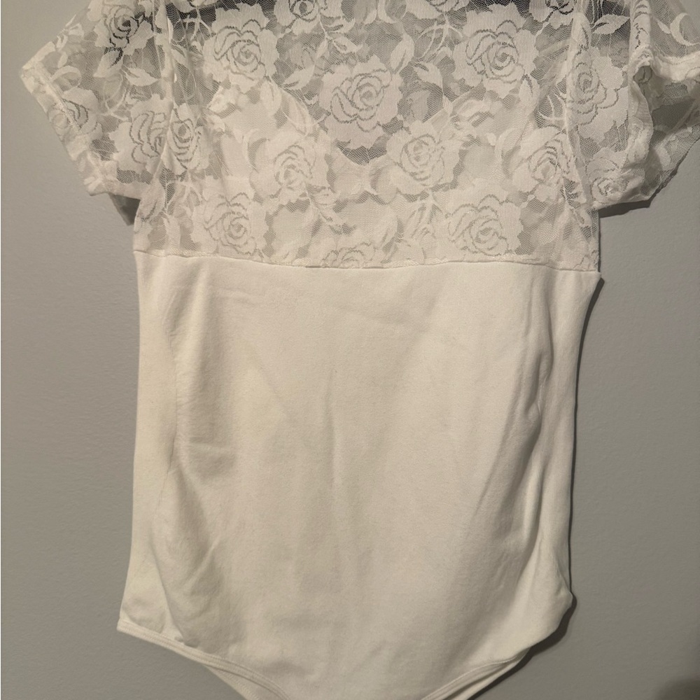 White Lace Fitted Bodysuit